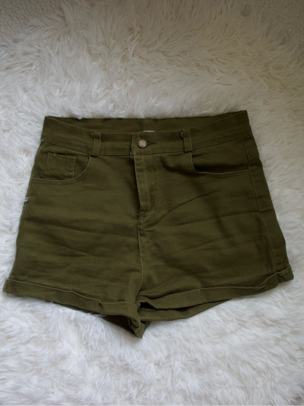 Olive High-Rise Women’s Shorts